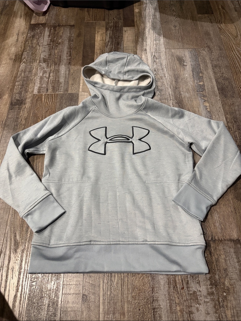 Under Armour Light Gray Hoodie with Black Logo